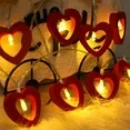 thumbnail image 4 of Valentine's Day Fairy String Lights 10 ft 20 LED Wooden Heart Red Pink String Lights for Valentine Wedding Garden Bedroom Party Decoration (Red), 4 of 6
