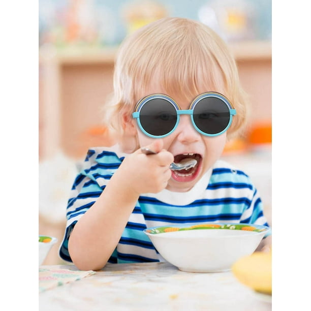 Kmbangi New Fashion Kids Vintage Sunglasses Rainbow Round Shaped