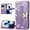 Purple, variant on for Google Pixel 8 Wallet Case for Women Girls, Embossed Floral Butterfly PU Leather Folio Flip Case Cover with Card Slot Holder for Pixel 8 Rhinestone Pink