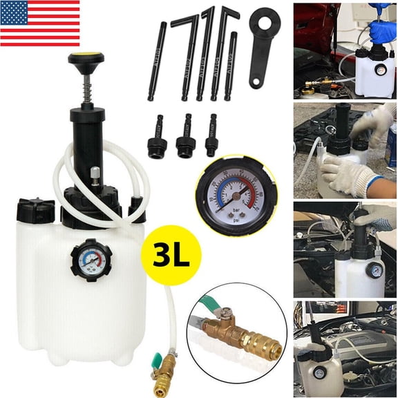 Ryhampaper Transmission Oil Filling System Fluid Pump Manual Tool With 8pc ATF Adaptors 3L White