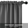 thumbnail image 6 of Deconovo Gray Black Out Curtains Set of 2 Panels, Thermal Insulated Window Curtains for Living Room 42W x 72L inch Light Gray, 6 of 9