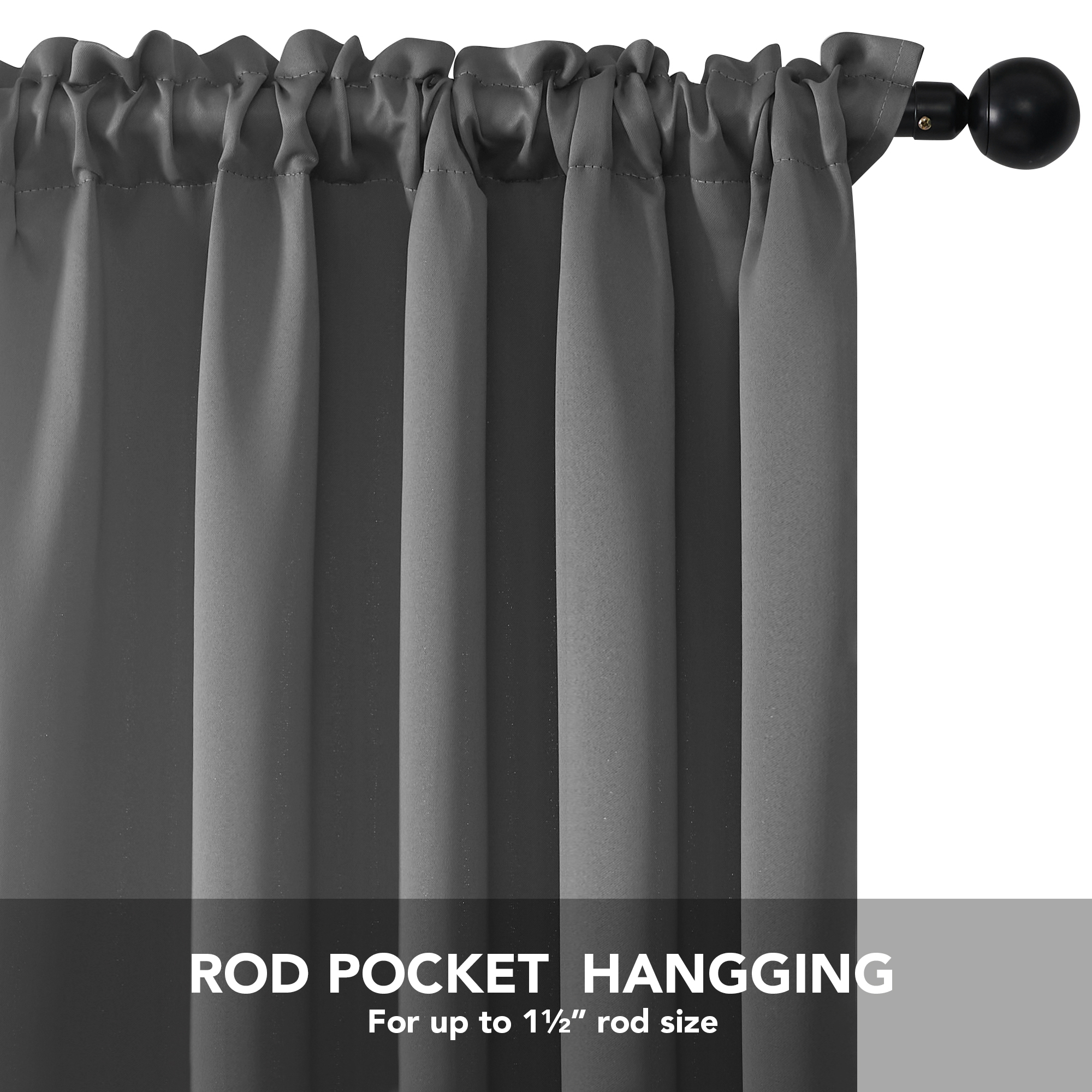 Deconovo Small Blackout Curtains, 42W x 45L, Light Gray, Set of 2 photo 5