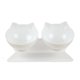 thumbnail image 1 of Comedero doble - Comedero elevado - Comedero elevado - Soporte elevado para protección del cuello Doble blanco, 1 of 7