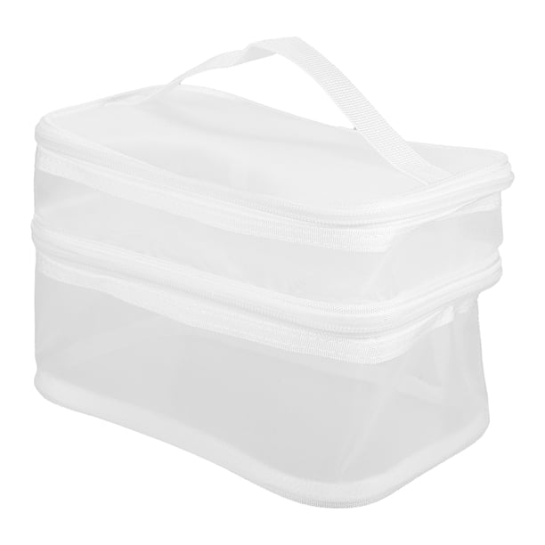 1uds Viaje Maquillaje Bolsa, Aseo Bolsa, Impermeable Poliéster, Blanco