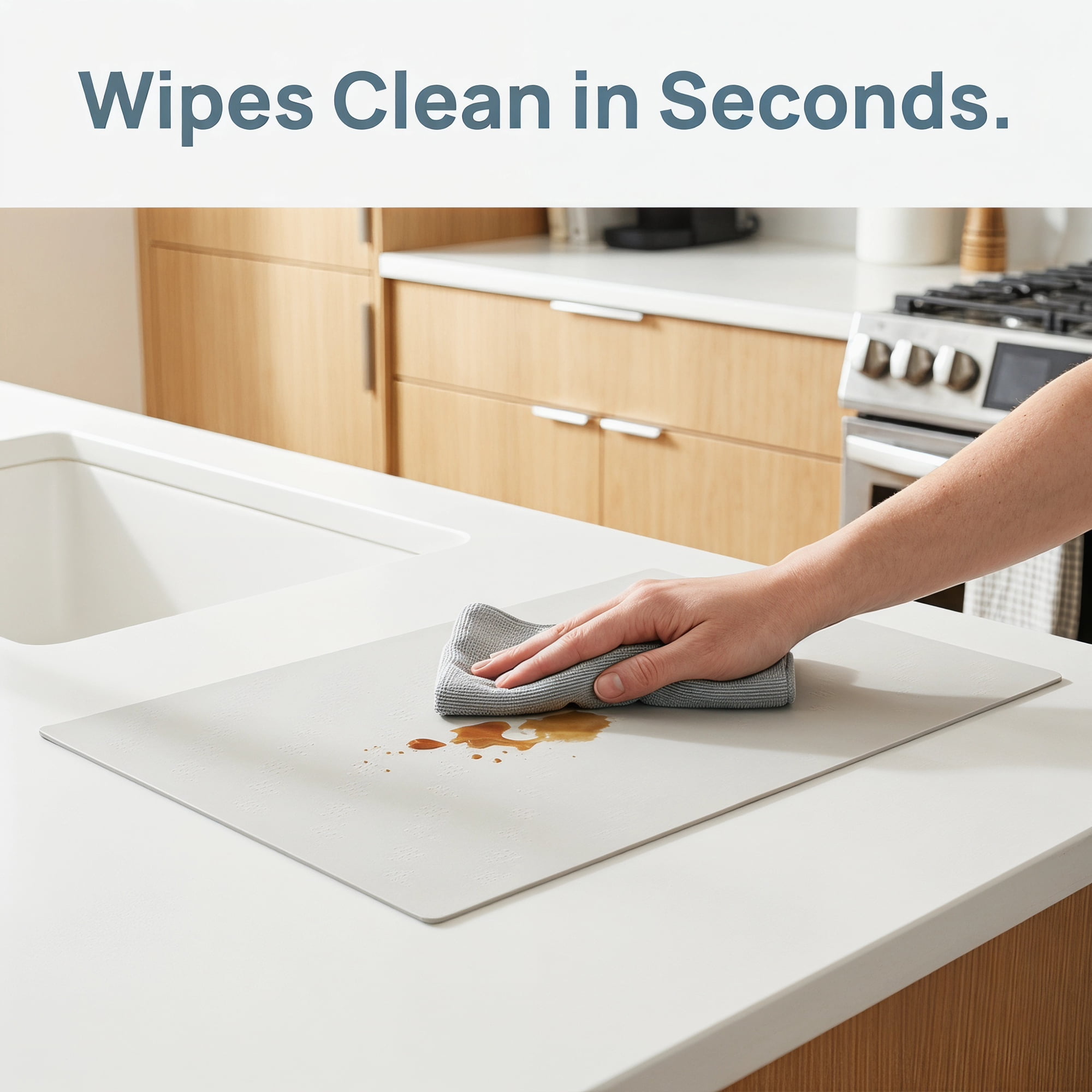 Unique Bargains Silicone Heat Resistant Countertop Protector Pad Mat Gray 27.6"x16.5"