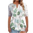 thumbnail image 1 of Blusa informal de manga corta con cuello en V y malla de encaje con estampado floral para mujer OAVQHLG3B Store  lin121212, 1 of 4
