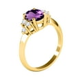 thumbnail image 3 of AoneJewelry 10K Yellow Gold Oval Amethyst and Diamond Ring 1.55 Carat Gemstone Jewelry for Women, 3 of 5