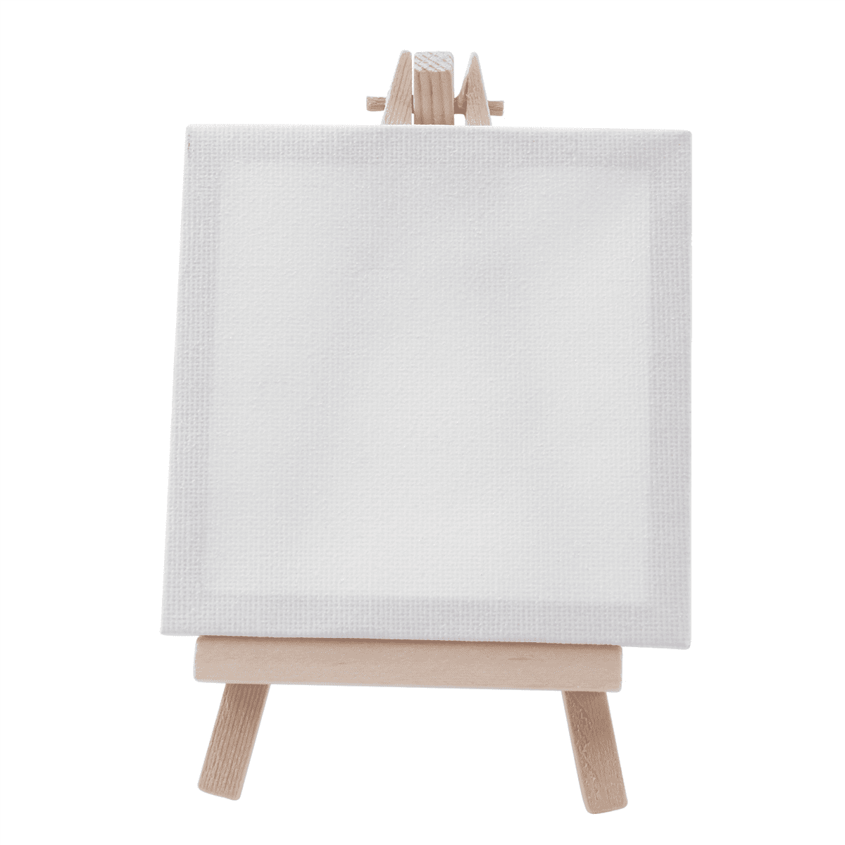 4 By 4 Inch Mini Canvas and 8 X 16cm Mini Wood Easel Set for Painting Drawing School Student Artist Supplies, 60 Pack