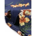 thumbnail image 5 of Vestido con cinturón y estampado floral vintage Allegra K de manga larga gasa con cuello anudado para mujer Azul Satinado S, 5 of 5