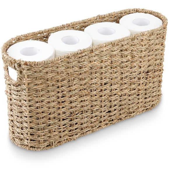 Cesta para Almacenamiento de Papel Higiénico 84ECO de Fibra de Jacinto de Agua Tejida a Mano