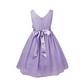 thumbnail image 3 of Manyakai Kids Sleeveless Flower Girl Dress V-Neck Ruched Chiffon Wedding Party Formal Ball Gown Lavender 8, 3 of 7