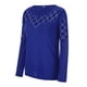 thumbnail image 3 of Gibobby Playera Térmica Ligera Tops de otoño-invierno Hollow Drill Top de mezcla de algodón de manga larga Tops de talla grande para mujer（Azul， XXXXL), 3 of 5
