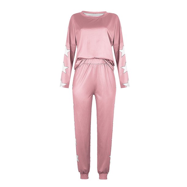 Pantalones de manga larga estampados sueltos de moda para mujer, traje informal de dos piezas Wmkox8yi bvn2448