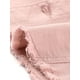 thumbnail image 5 of Chaqueta de mezclilla recortada de mujer con botones y dobladillo deshilachado INSPIRE CHIC, primavera verano, color rosa, talla L, 5 of 6