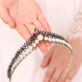 thumbnail image 4 of Corona de cabeza de cristal de perlas, pendiente negro, tocado para novia, Halloween, accesorios brillantes para el cabello de fiesta para mujeres y niñas, 4 of 5