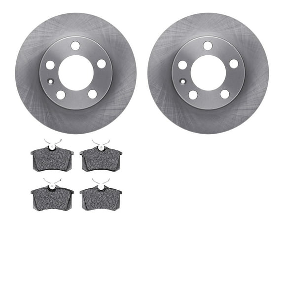 Dynamic Friction Company Rear Brake Rotors with 5000 Advanced Brake Pads 6502-74225