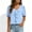 #442-Light Blue, variant on Wowcloth Women's Short Sleeve V-Neck Pullover Top, Comfortable Casual Blouse for Daily Wear and Office