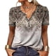thumbnail image 3 of Camisa Personalizada para Mujer Cuello en V Manga Corta Estampado Floral Jersey Top con Botones Camiseta con Cuello de Botón para Mujer ANGGREK Otros, 3 of 5