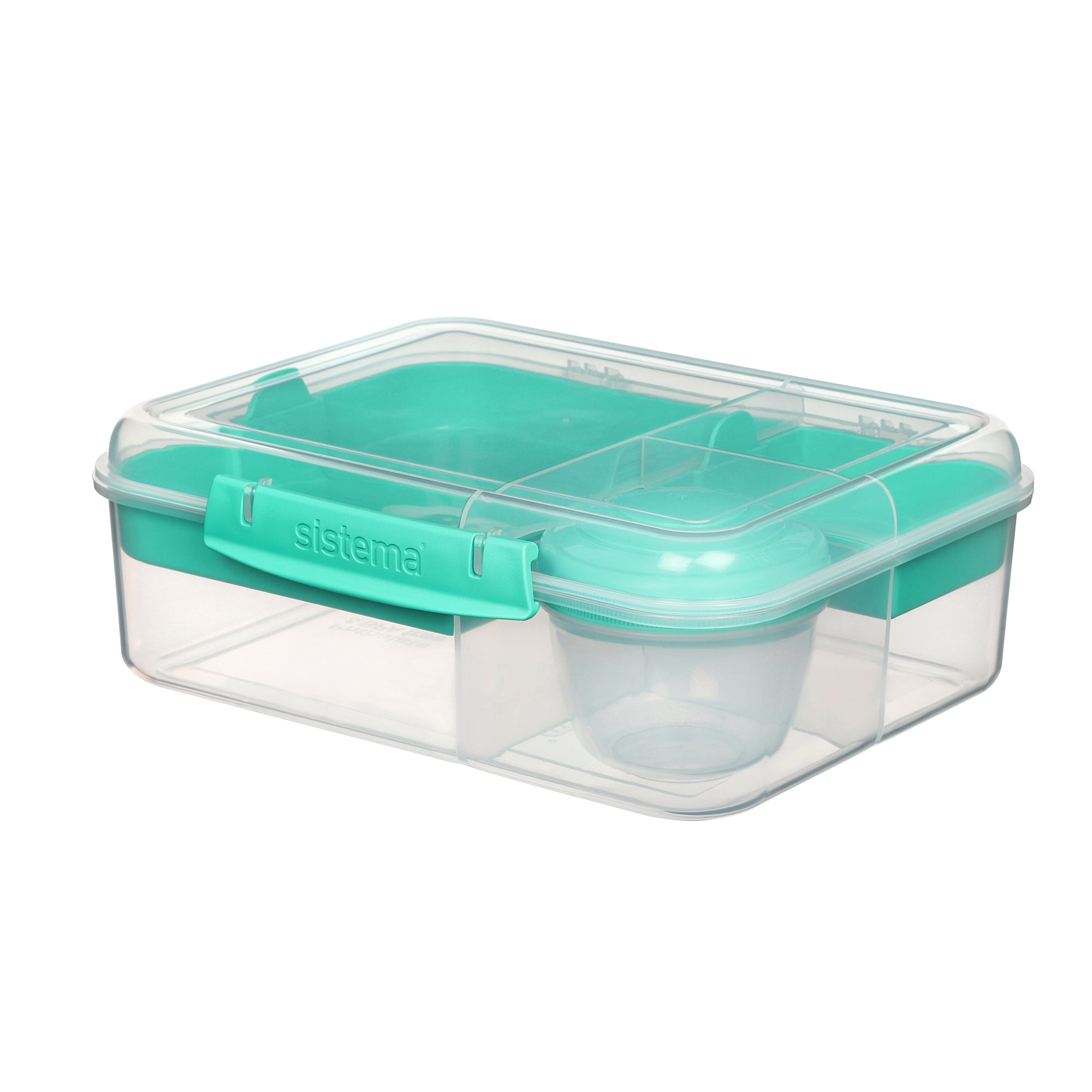Sistema Bento Box To Go Lunch Box With Yoghurt/Fruit Pot 1.25 L Made Using  Recycled Plastic Recyclable With Terracycle Teal Stone