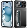 thumbnail image 1 of Funda tipo cartera BXYJY para iPhone 15/14/13 con tarjetero y RFID, 1 of 7