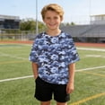 thumbnail image 5 of WRKEKC Summer Boys T Shirts Camo Print Loose Fit Round Neck Short Sleeve Casual Streetwear for 5-15 Years, 5 of 9