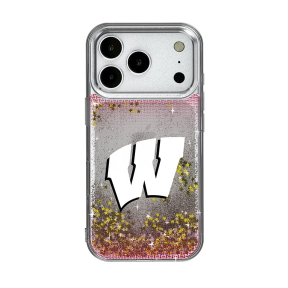 Wisconsin Badgers Linen Logo iPhone Glitter Case