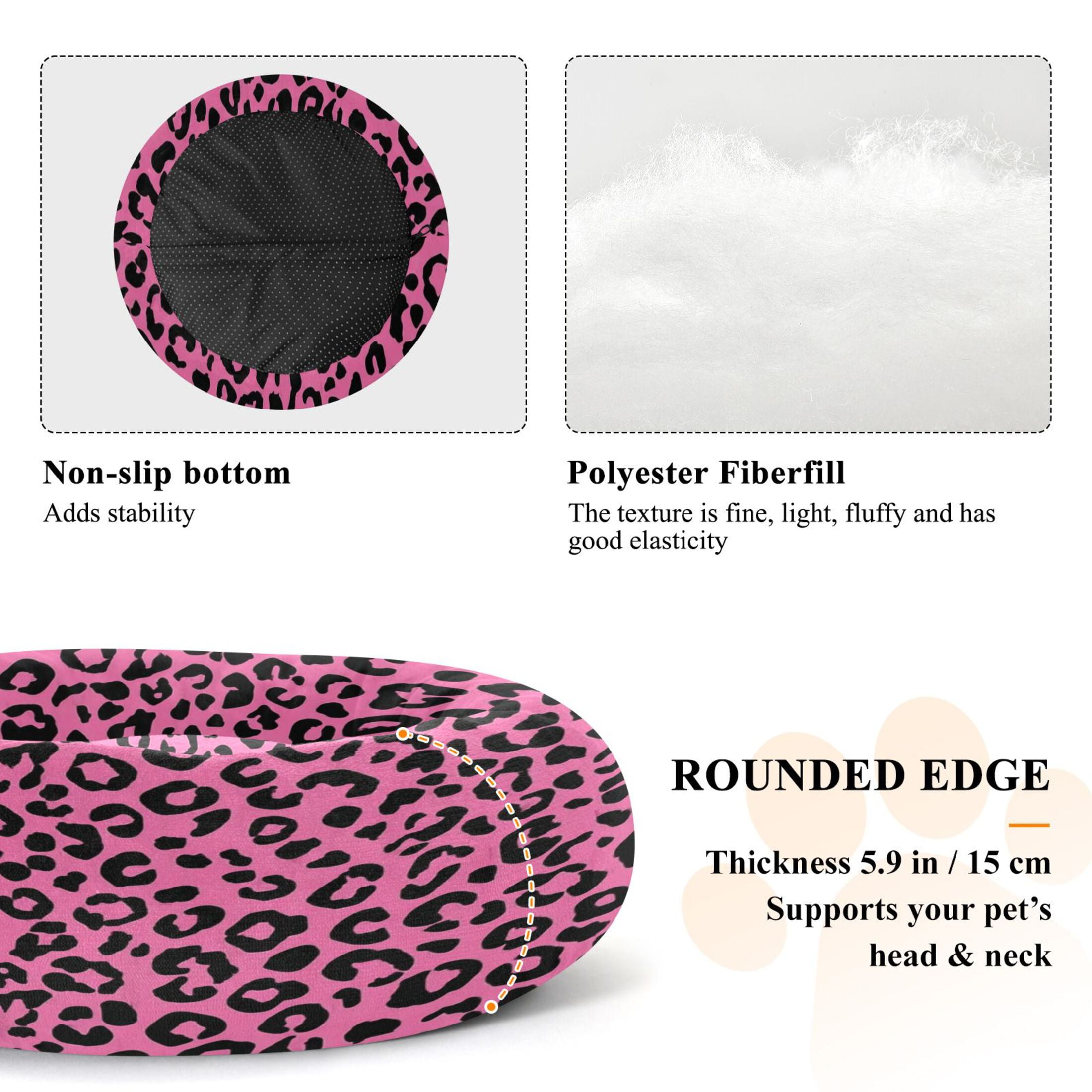 Iauyy Pet Couch Donut Cat Bed for Indoor Cats/Small Dogs Washable & Machine with Non-slip Bottom Calming Cat Furniture, Print Pattern (M)