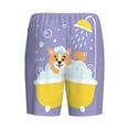thumbnail image 2 of Haiem Corgi Washing in Bathtub Men's Pajama Short with Soft Woven Cotton Elastic Waistband Sleep Short-3X-Large, 2 of 9