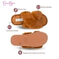 thumbnail image 3 of Jessica Simpson Womens Plush Cross Band Plush Memory Foam Slide Slipper, 3 of 9