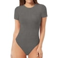 thumbnail image 1 of Xishao Women's Round Neck Short Sleeve T Shirts Basic Bodysuits Xishao ropa, 1 of 2