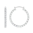 thumbnail image 2 of Angara Lab Grown Diamond Earrings - Prong-Set Round Diamond Hoop Earrings in Platinum for Women, 2 of 8