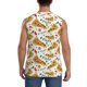 thumbnail image 4 of Fotbe Pizza Slices Men's Camiseta sin Mangas Estampada para Hombres, Playera Casual para Gimnasio, Entrenamiento, Playa-Medium, 4 of 7