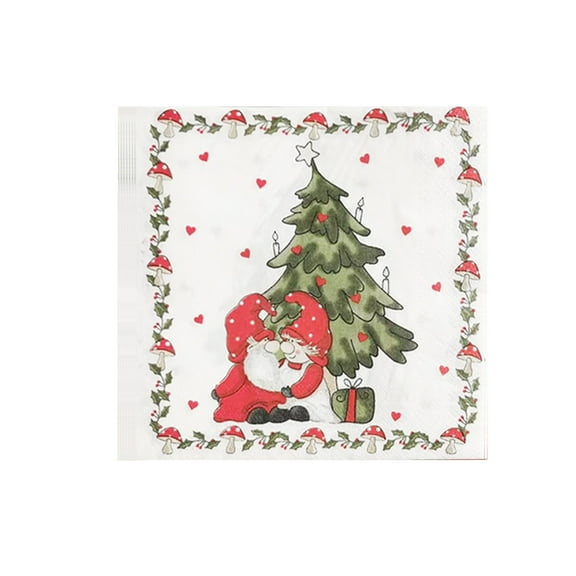 TanSiDing 20pcs Premium Christmas Paper Napkins Disposable Holiday Dinner Party Decorations Bulk Pack