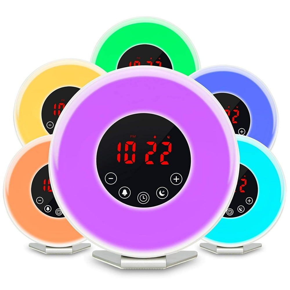 Wake Up Light Alarm Clock, Vicrays Digital Radio Alarm Clock for