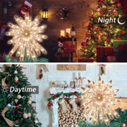 14 50L Lighted Christmas Crystal Snowflake Christmas Tree Topper, 11.25in, Clear