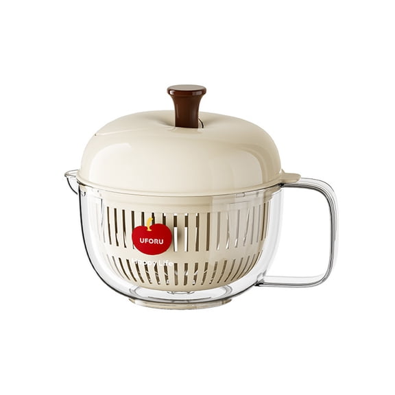 Apple Shaped Salad Spinner Vegetable Dryer Washer Hand Crank Drain Basket