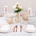thumbnail image 4 of 200-Pack Linen-Feel Disposable Guest Towels – Soft and Absorbent Paper Hand Towels for Bathroom or Kitchen – Elegant White Napkins with Rose Gold Design for Parties, Weddings, Dinners Events, 4 of 12
