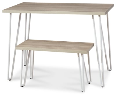 in beroep gaan Verzending Raffinaderij Signature Design by Ashley Blariden Mid-Century Modern Desk & Bench with  Durable Melamine Top, White - Walmart.com