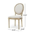 thumbnail image 3 of Noble House Dored Fabric and Wood 7 Piece Dining Set, Beige and Natural, 3 of 13