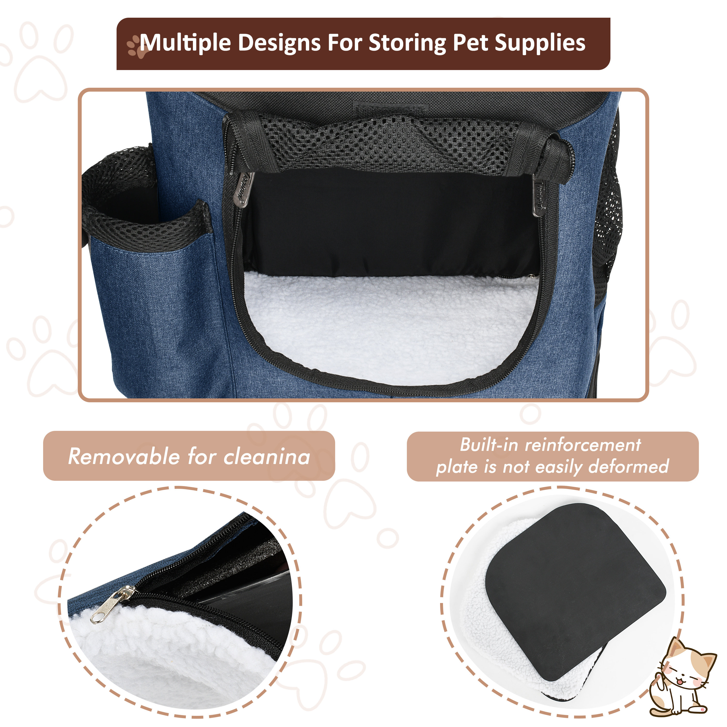 Pawse Pet Carrier Foldable Backpack for Small Cats Dogs And Puppies Upto 18 LBS, Airline-Approved Two-Sided Entry Padded Back Support Travel Carrier for Hiking, Walking, Cycling & Outdoor