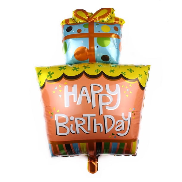 Globo de regalo Mylar con estampado de feliz cumpleaños, 84 x 53 cm