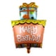 thumbnail image 1 of Globo de regalo Mylar con estampado de feliz cumpleaños, 84 x 53 cm, 1 of 2