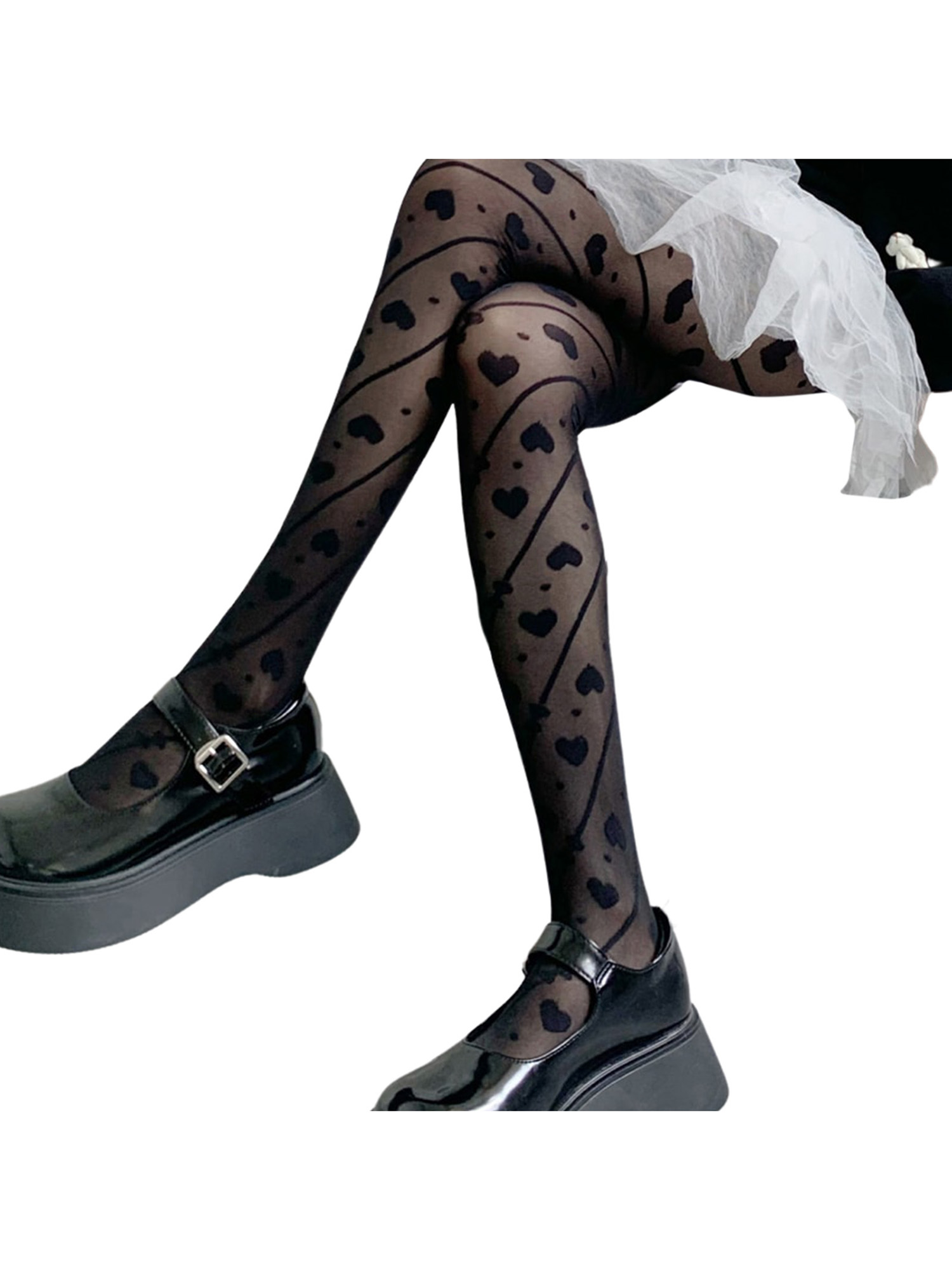 XIAXAIXU Fishnet Stockings, Heart 
