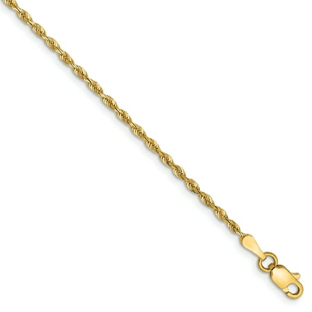 14k Gold Backing - 14k Yellow Gold 1.85mm Quadruple Link Rope Bracelet Chain 8 Inch Handmade Fine Jewelry For Women Gift Set