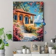 thumbnail image 4 of Tropical Coastal House Canvas Painting， Perfect for Living Room， Bedroom，Office， and Hallway Decor, 4 of 8