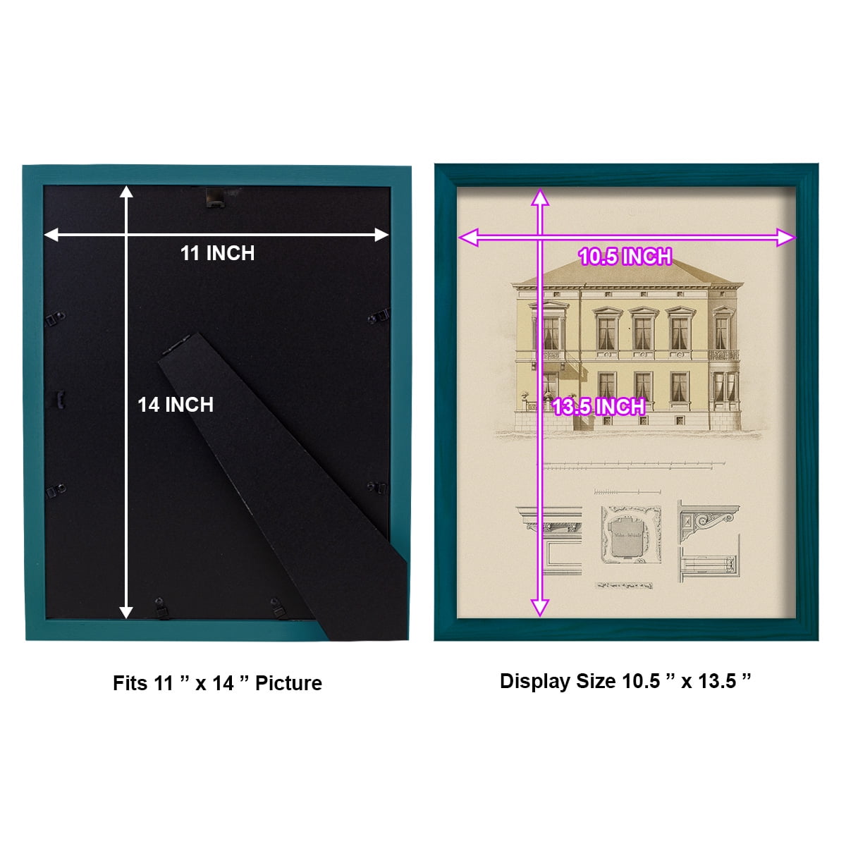 Estate and Plan VI -Framed Print w/glass-Ocean Blue