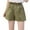 Army Green, variant on HAJWOH Girls Athletic Linen Shorts Loose Hiking Cargo Pants Streetwear Casual Elastic Waist Bermuda Shorts