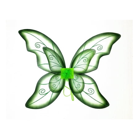 Mozlly Mozlly Double Layer Green Fairy Wings For Adults w/ Garterized Strap 23