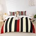 thumbnail image 1 of Erosebridal Housse de Couette Lignes Rouges Pleine Grandeur, Literie Géométrie Moderne Pleine Grandeur, Housse de Couette Art Esthétique Abstrait Pleine Grandeur, Décoration de Chambre Super Confortable Réversible, 3 Pcs (Sans Couette), 1 of 5