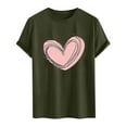 thumbnail image 3 of EchfiProm Mens Graphic Tees Valentine Shirts Summer Short Sleeve Army Green Tops for Big and Tall Men Graphic S, 3 of 3